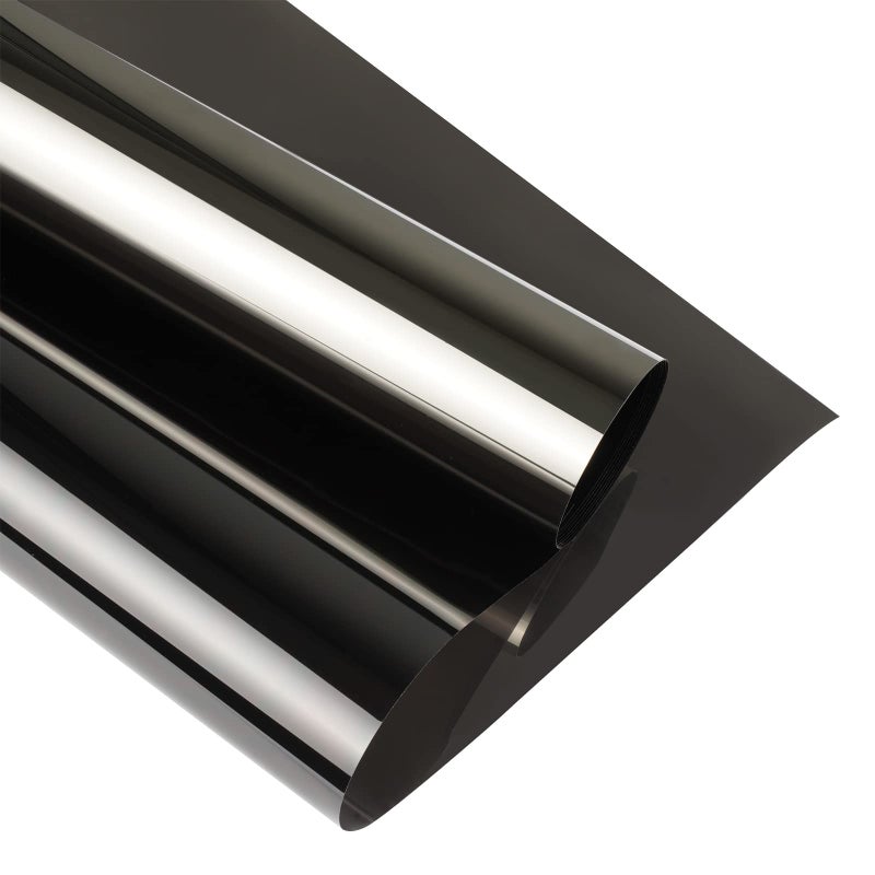 Lmlpt One Way Window Privacy Film See Out Not in Heat Control Windows Tint for Home Sun Blocking Anti UV Mirror Glass Tinting Films Self-Adhesive Door Coverings,Diamond Black Silver,23.6X118.1inch - Image 1